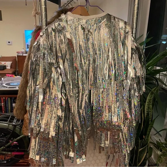 Bottle Blonde Studio Disco Dreams holographic fringe jacket - Picture 5 of 9